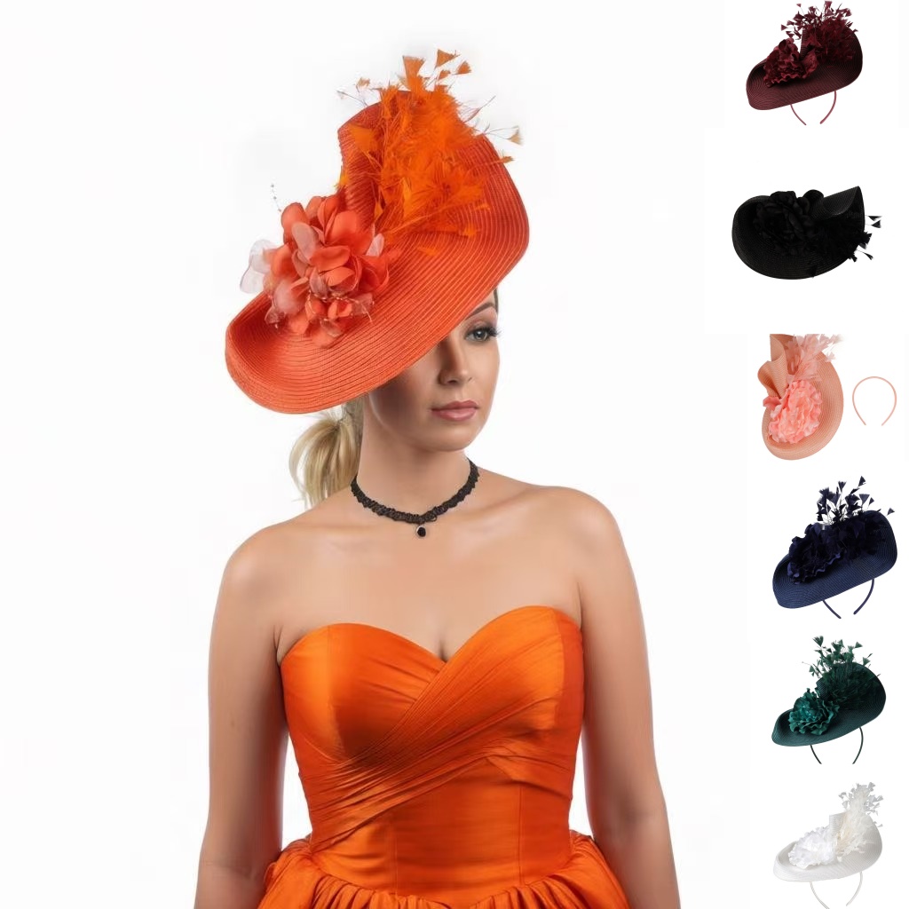 Women'S Fashion Kentucky Derby - Kapelusz Fascinator z Słomkowymi Piórami 2026,