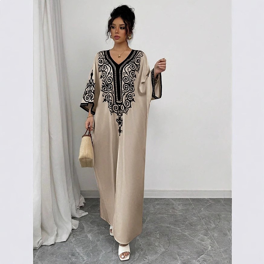 Maxi Dress Boho - Sukienka maxi z dekoltem w serek