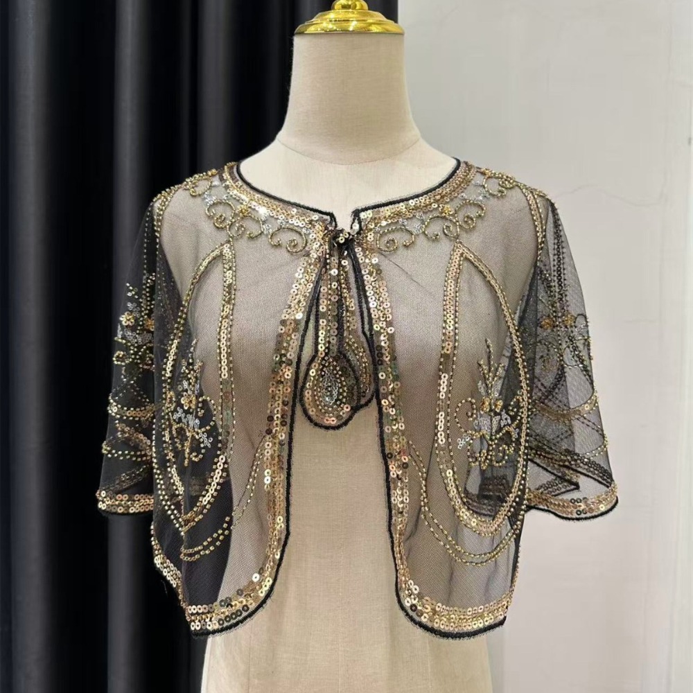 Women'S Fashion In The 1920S - Elegancki szal z cekinami i haftem