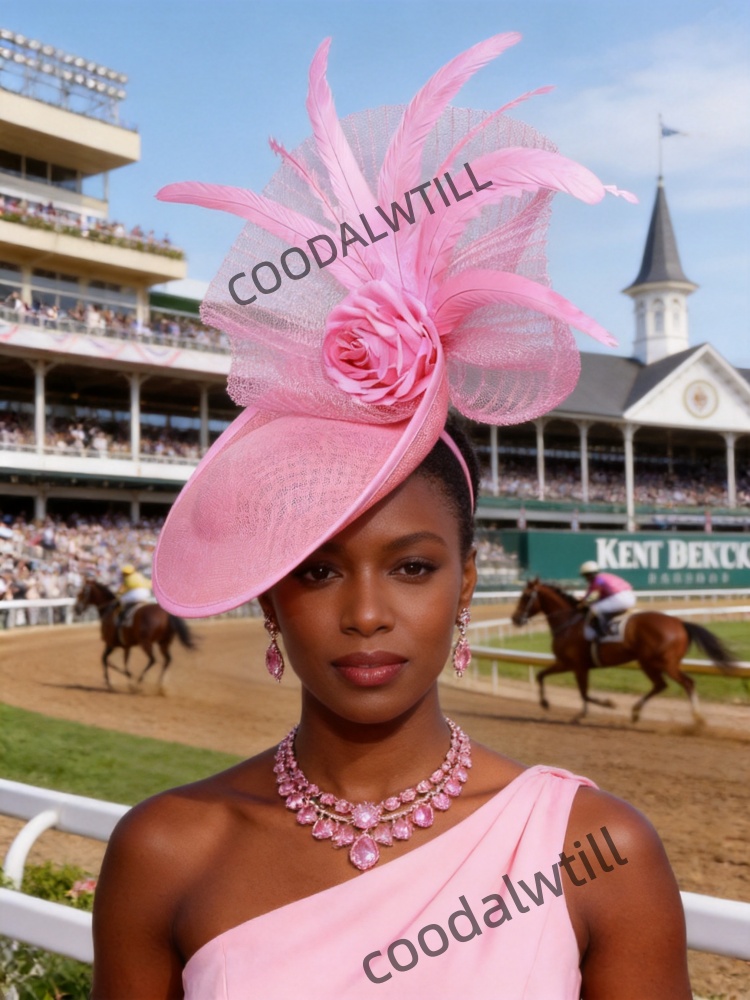 Czerwona siateczkowa ozdoba na – Women'S Fashion Kentucky Derby recenzja i cena