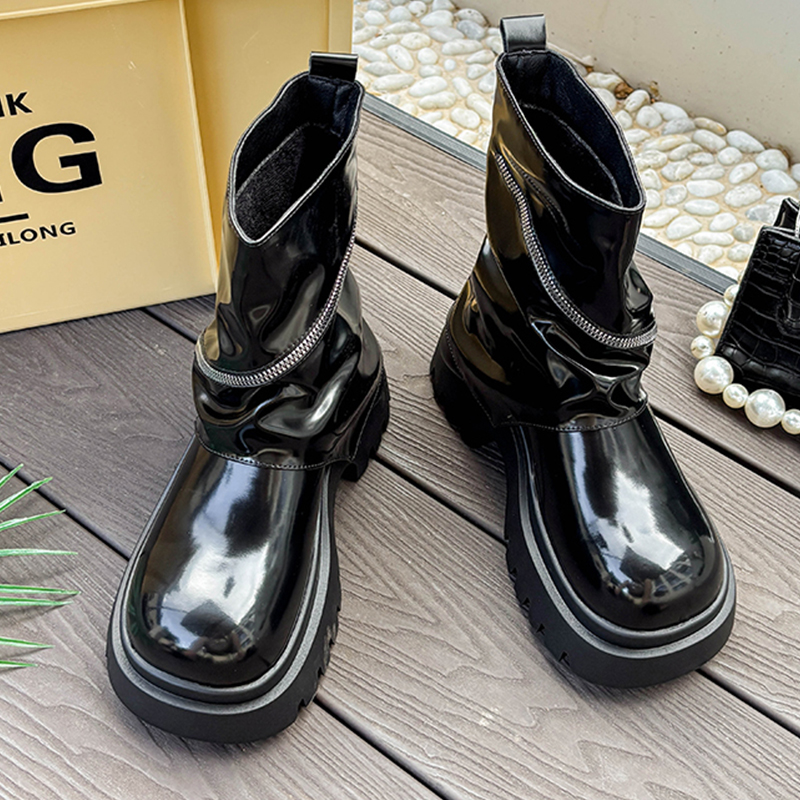 Platformy Skórzane Buty Zimowe – Women'S Fashion Boots 2025 recenzja i cena