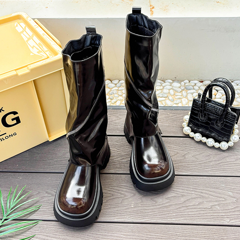 Platformy Skórzane Buty Zimowe – Women'S Fashion Boots 2025 recenzja i cena