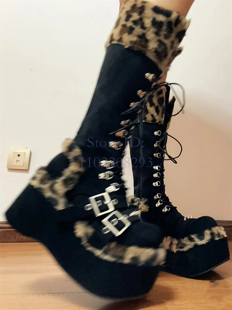 Leopard Fur Knee-high Boots So – Women'S Fashion Boots 2025 recenzja i cena