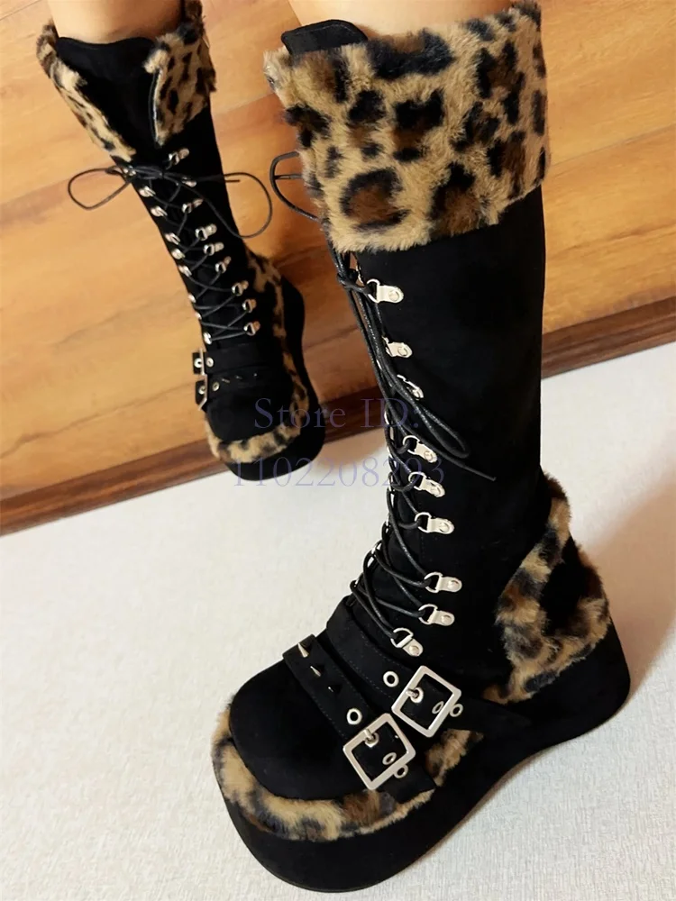 Leopard Fur Knee-high Boots So – Women'S Fashion Boots 2025 recenzja i cena
