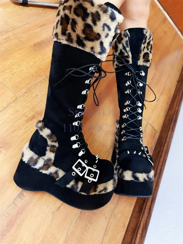 Leopard Fur Knee-high Boots So – Women'S Fashion Boots 2025 recenzja i cena