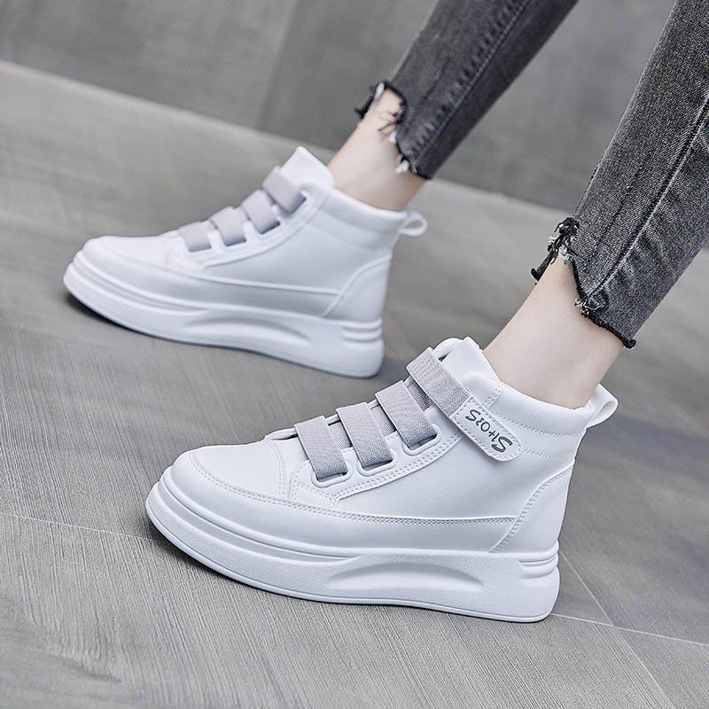 Wysokie Białe Sneakersy Damski – Women'S Fashion Velcro Sneakers recenzja i cena