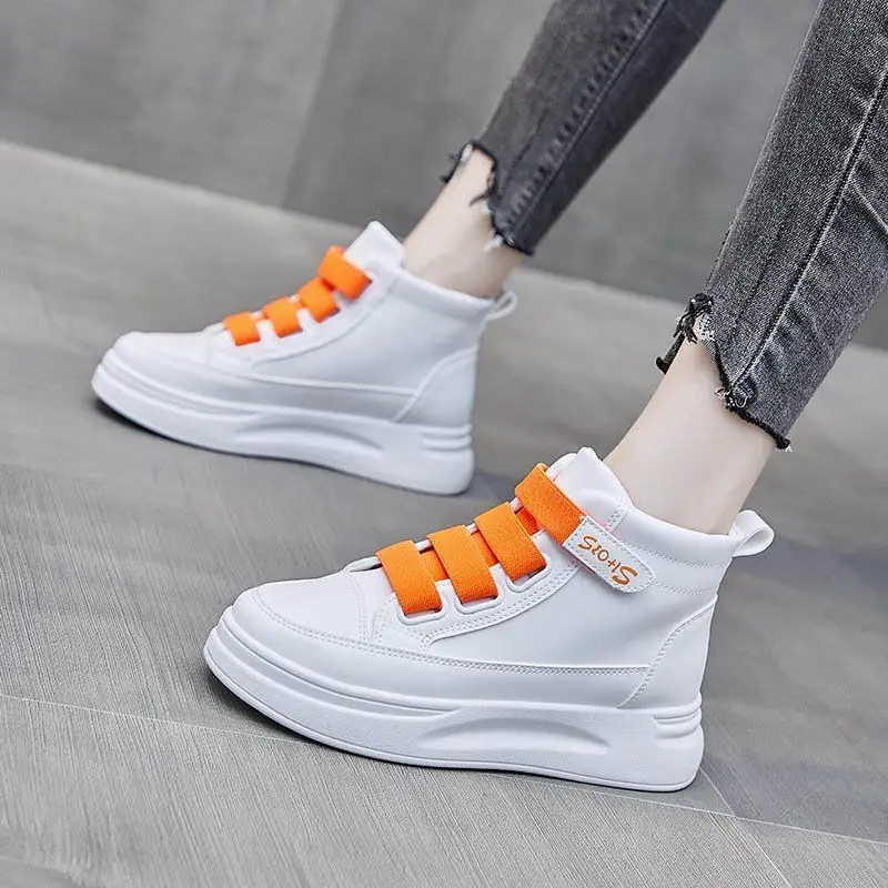 Wysokie Białe Sneakersy Damski – Women'S Fashion Velcro Sneakers recenzja i cena