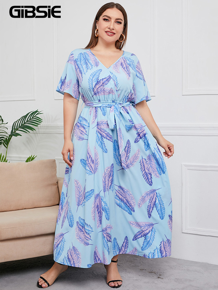 GIBSIE Plus rozmiar V Neck kwi – Maxi Dress Boho recenzja i cena